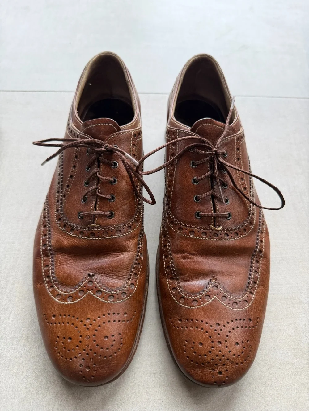 Prada Brown Leather Wingtip Oxfords